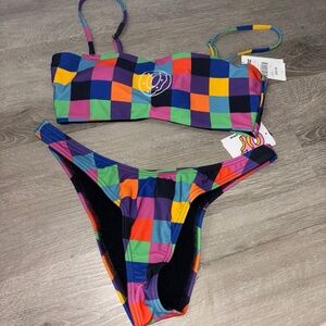 Odd Future Multicolor Checkered Bikini